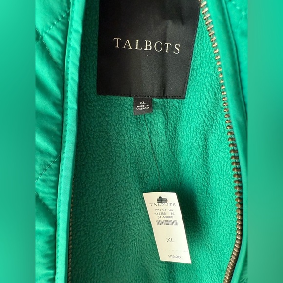 NWT Talbots Turquoise Quilted Puffer Fleece Lined Vest SZ XL - Picture 10 of 16